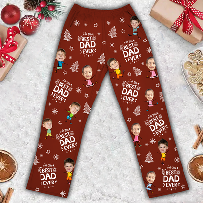 Custom Photo Best Dad Grandpa Ever - Personalized Pajama Pants