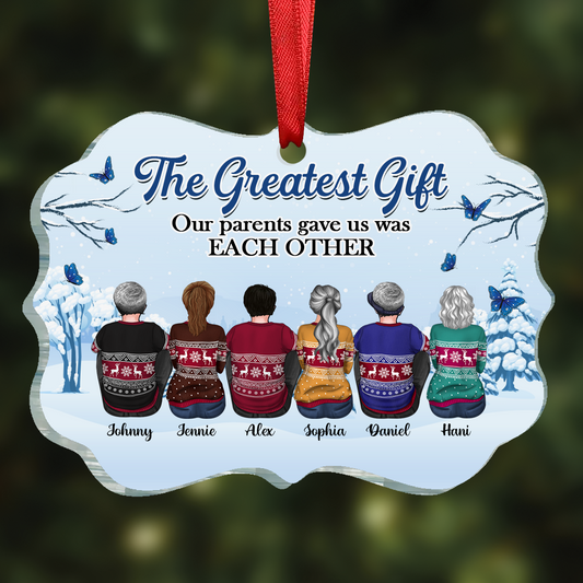 The Greatest Gift For Christmas - Family Personalized Custom Ornament - Acrylic Benelux Shaped - Christmas Gift For Family Members