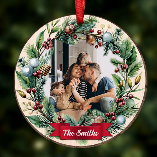 Custom Photo Family - Personalized Custom Shaped Wooden Ornament