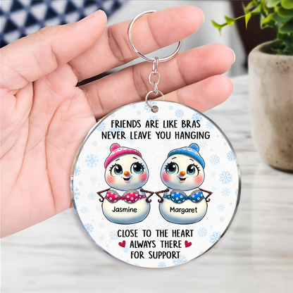 Personalized Snowman Friendship Christmas Keychain 2024, Funny Gifts Christmas Keychain for Besties