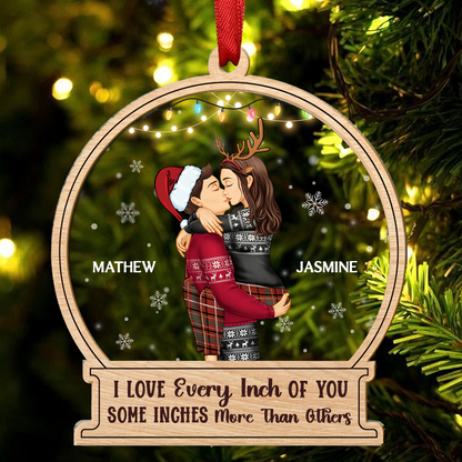 Christmas Couple Sideview Every Inch Of You - Personalized Acrylic Ornament