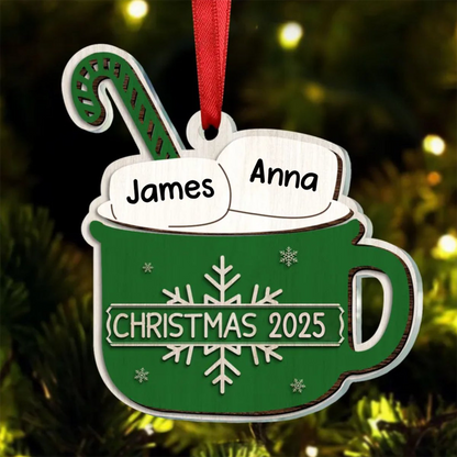 Family - Sugar Cocoa Marshmallows - Personalized Acrylic Ornament -  Gift For Family Members