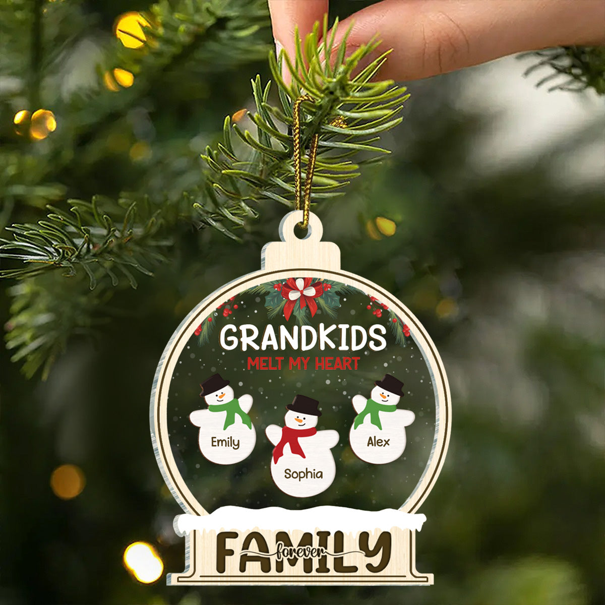 The Best Thing You've Ever Found - Family Personalized Custom Ornament - Acrylic Snow Globe Shaped - Christmas Gift For Grandma, Grandpa