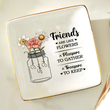 Birth Month Flowers A Treasure To Keep - Personalized Ring Dish