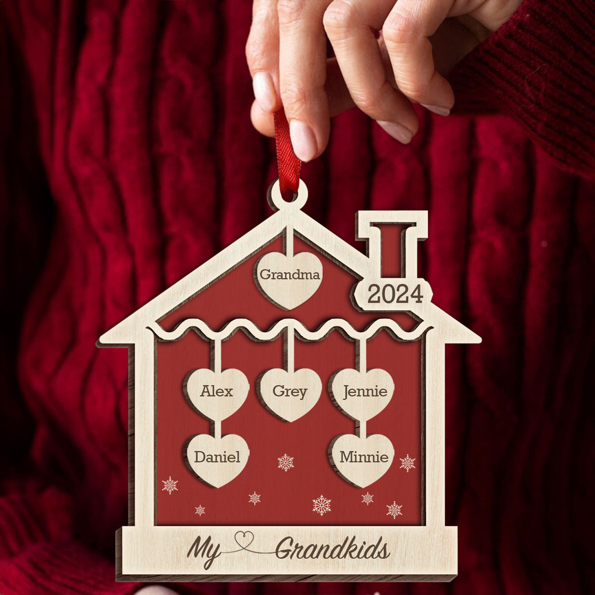 Our Grandkids Sweet Hearts - Personalized Wooden Ornament