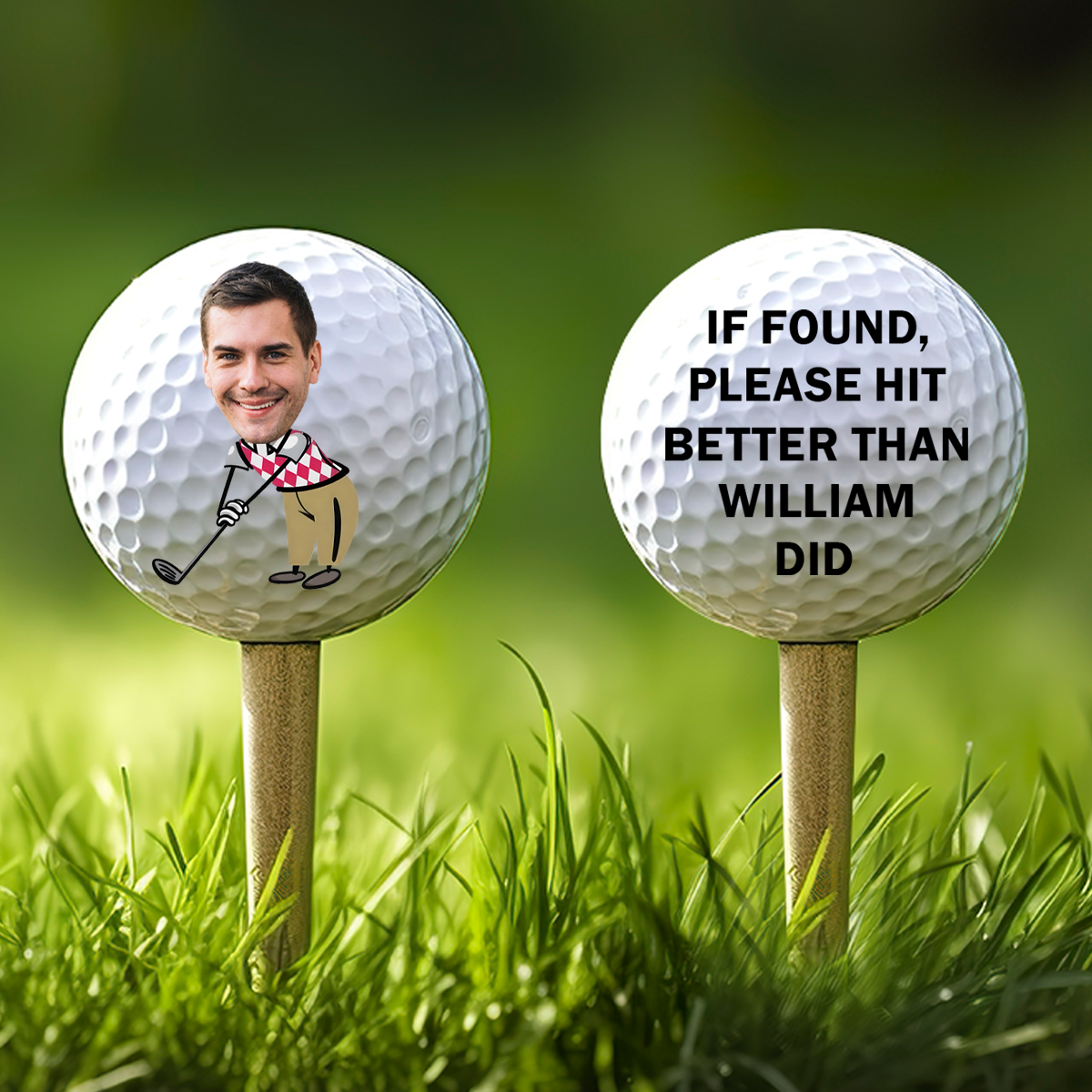 Custom Photo If Found Please Hit Better Than Funny Art - Personalized Golf Ball