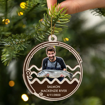 Fishing Custom Photo For Fisher, Fishing Lovers - Personalized Wooden Photo Ornament