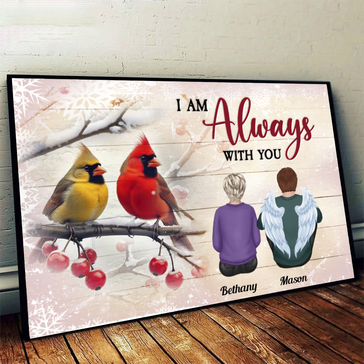 Cardinals Family Sitting Memorial Personalized Poster, Remembrance Gift, Sympathy Gift