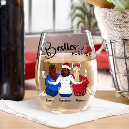 Countless Memories Our Friendship Is Endless Besties - Personalized Stemless Wine Glass