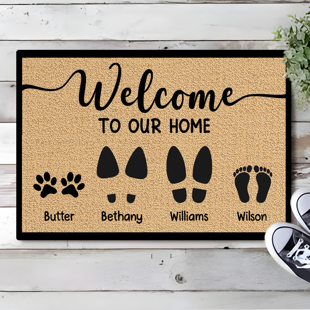 Welcome To Our Home Family Dog Cat - Personalized Doormat