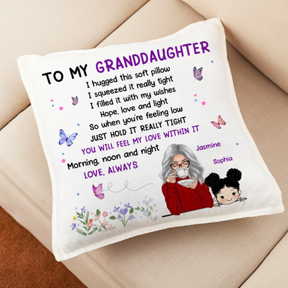 To Granddaughter Grandson Grandma Personalized Pillow