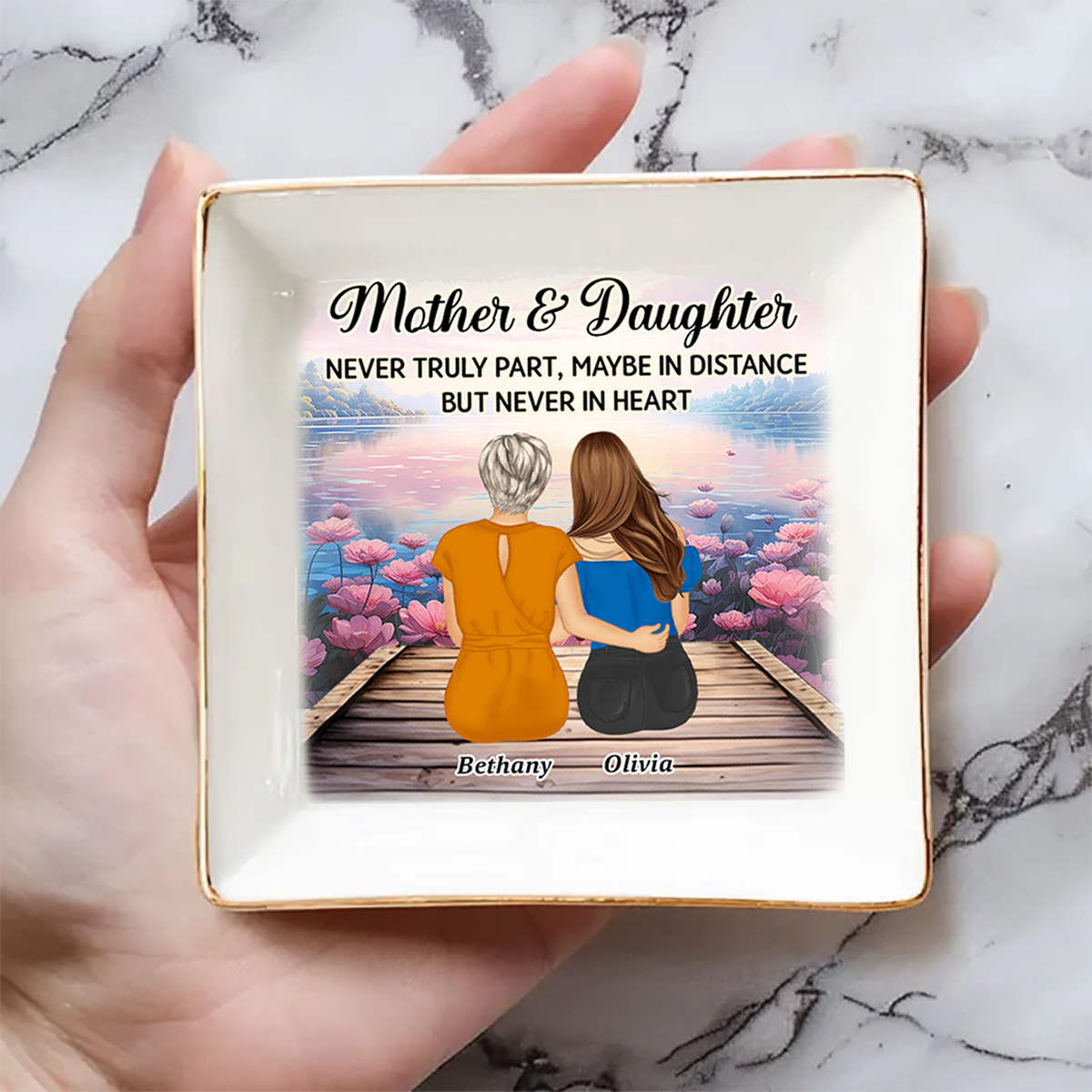 Mother & Daughter Never Truly Part - Personalized Ring Dish