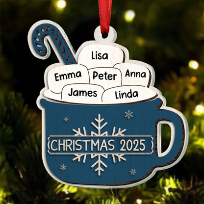 Family - Sugar Cocoa Marshmallows - Personalized Acrylic Ornament -  Gift For Family Members
