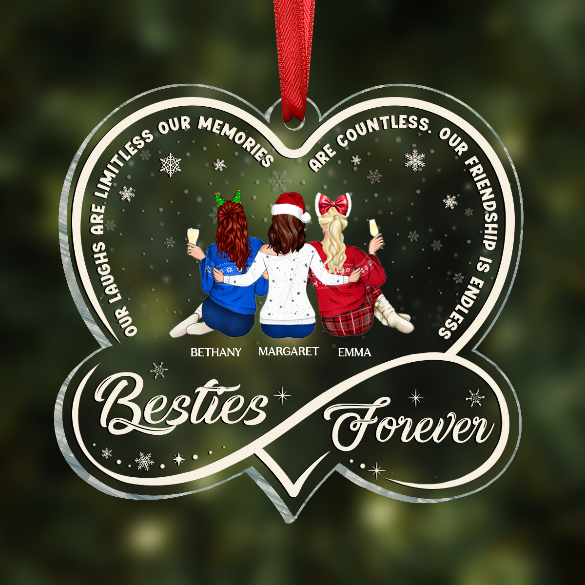 Our Memories Are Countless Our Friendship Is Endless - Personalized Custom Shaped Acrylic Ornament