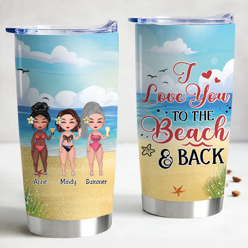 Customized 20oz Tumbler: Beachy Love Insulated Travel Cup