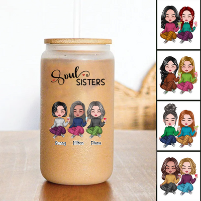 Sisters - Soul Sisters - Personalize Drinking Jar (AA)