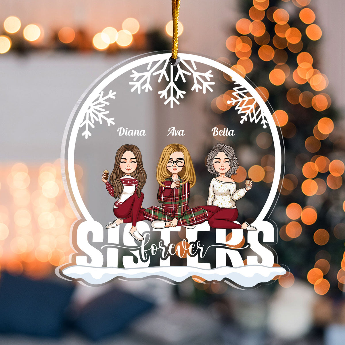 Sisters Forever - Personalized Sister Ornament