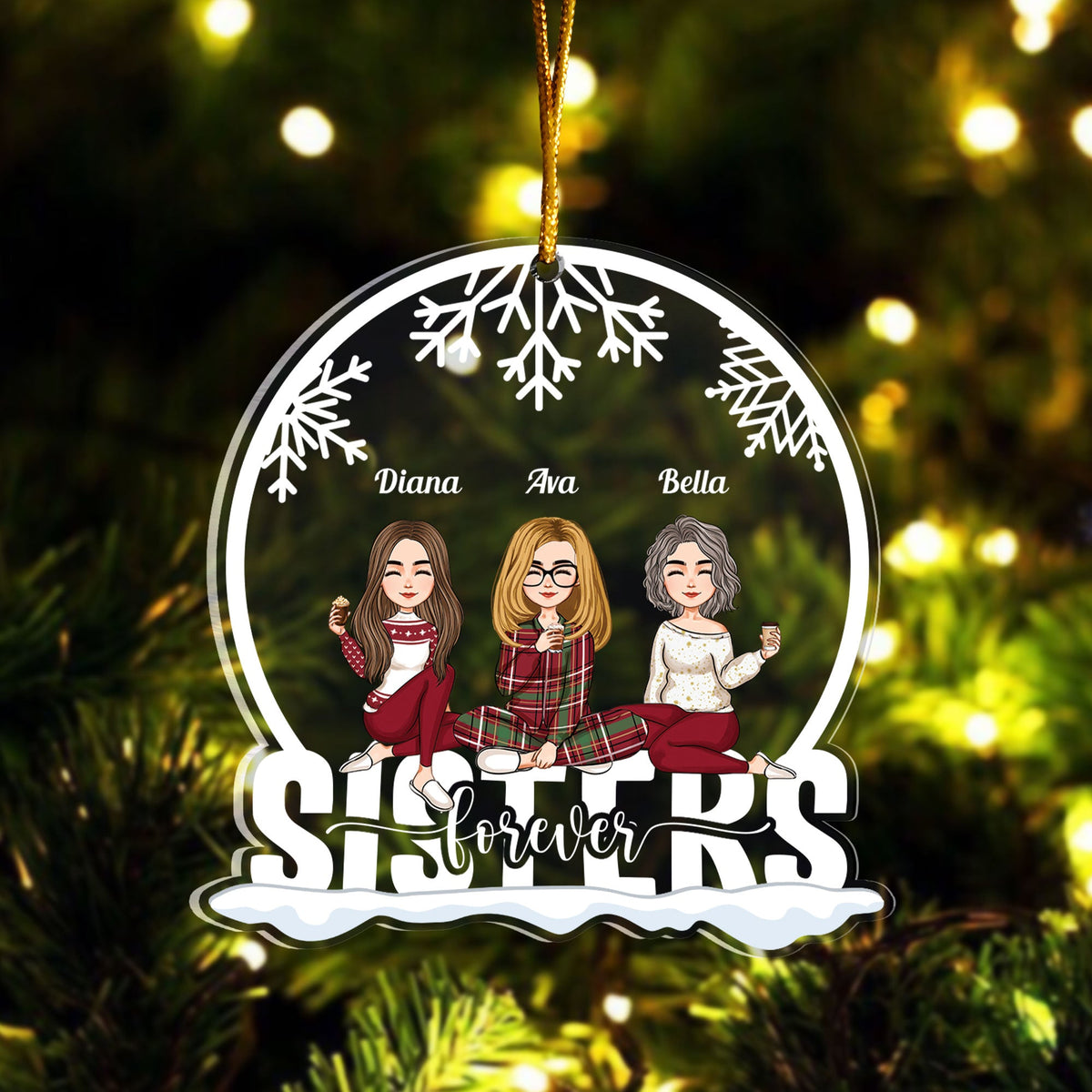 Sisters Forever - Personalized Sister Ornament