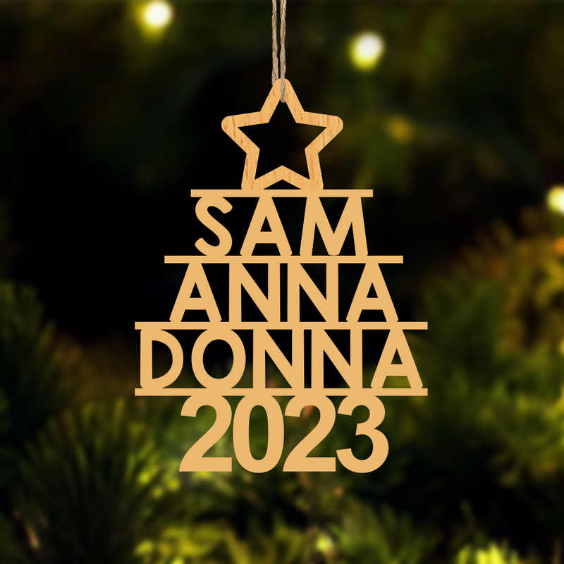 Family - Custom Family Name 2023 - Personalized Wooden Ornament