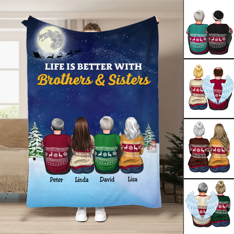 Family - Life Is Better With Brothers & Sisters - Personalized Blanket