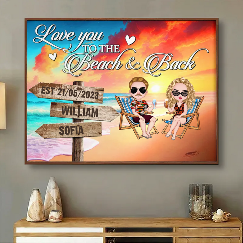 Couple - Love You To The Beach And Back - Personalized Poster