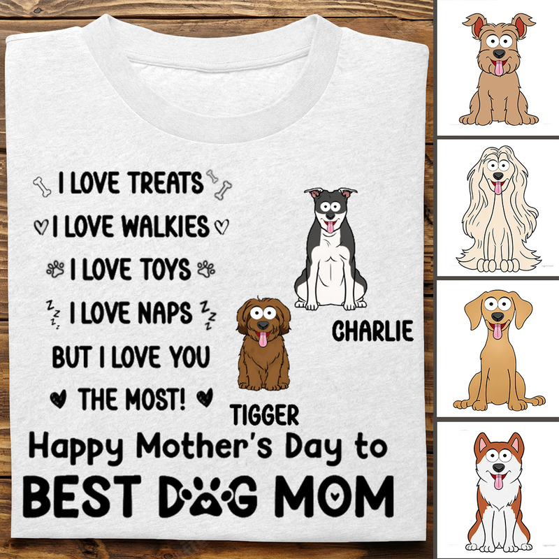 Dog Lovers - I Love Treats I Love Walkies - Personalized T-shirt