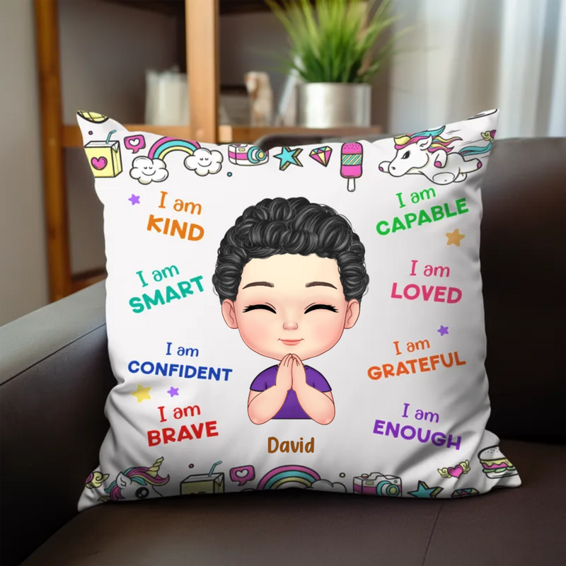 Kids - I Am Kind I Am Smart- Personalized Pillow