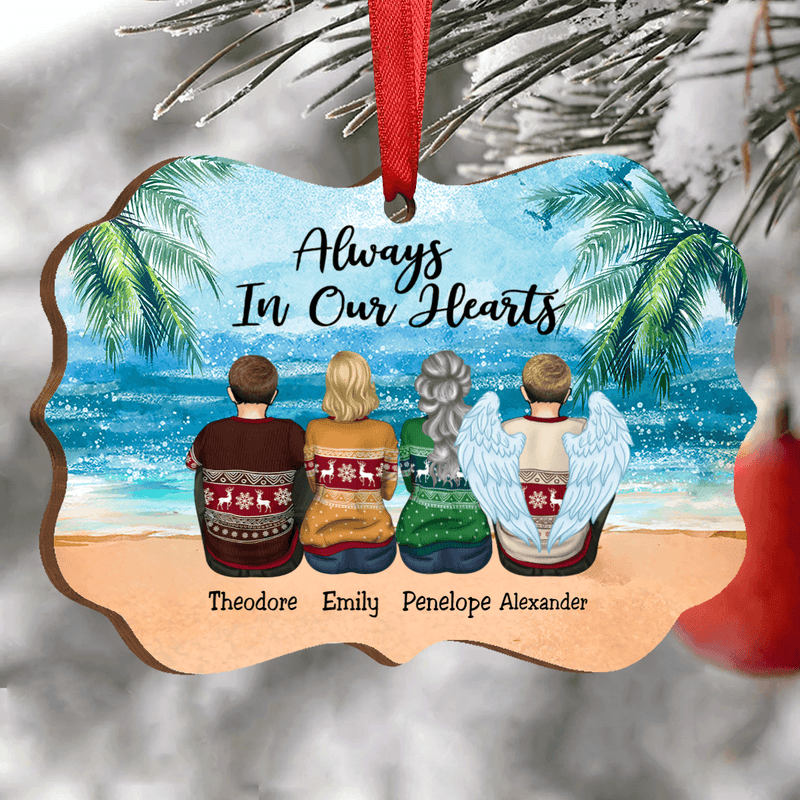 Family - Always In Our Hearts - Personalized Acrylic Ornament - Makezbright Gifts