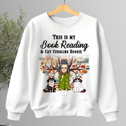 Book Reading & Cat Cuddling T Shirt - Personalized T Shirt