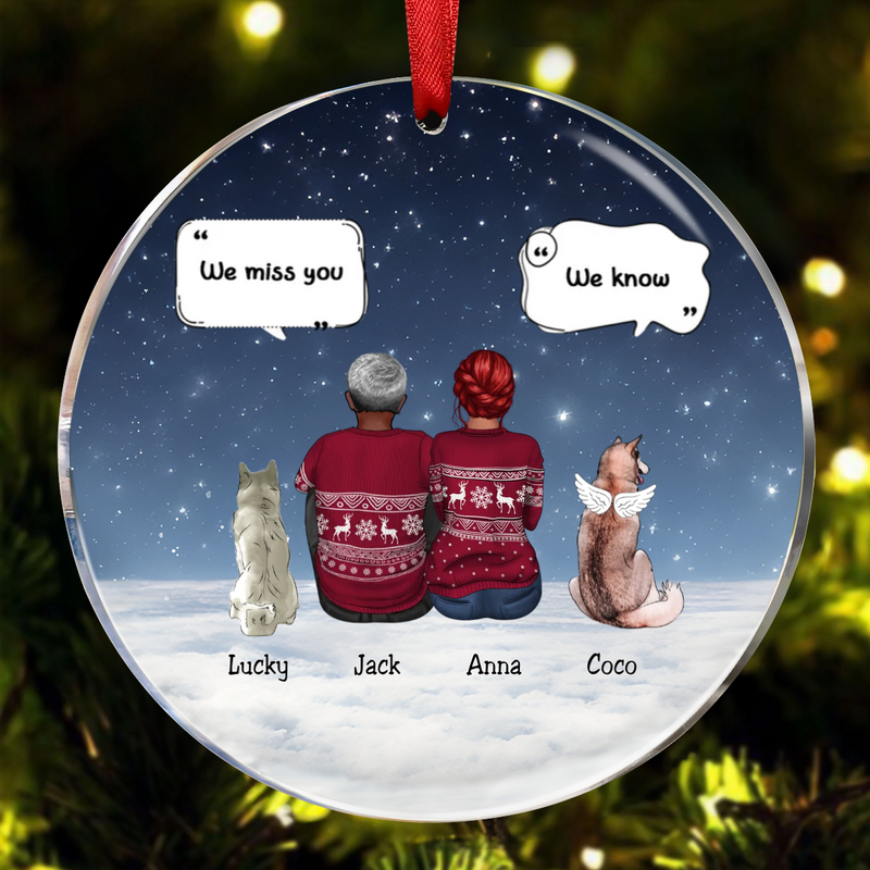 Dog Lovers - Memorial Pet - Personalized Circle Ornament