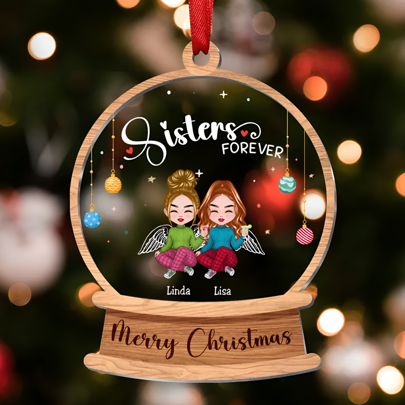 Sisters - Sisters Forever - Personalized Transparent Ornament