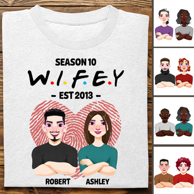 Couple - Hubby Wifey Season V2 - Personalized Unisex T-shirt