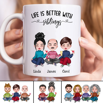Family - Like Is Better With Siblings - Personalized Mug