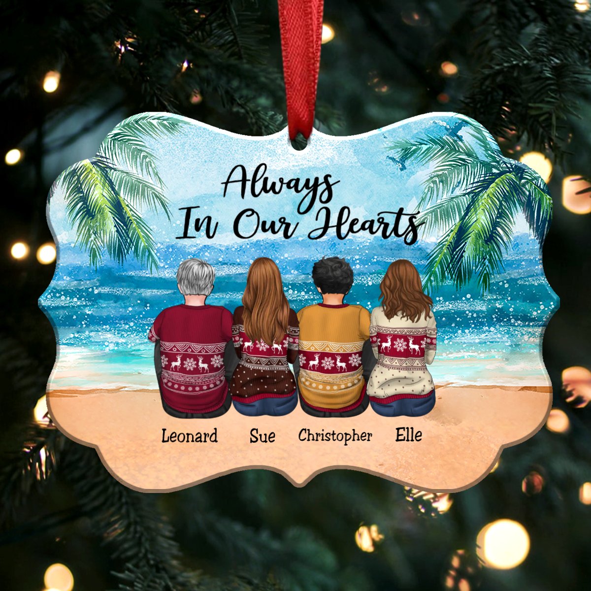 Always In Our Hearts - Personalized Christmas Ornament (S2) - Makezbright Gifts