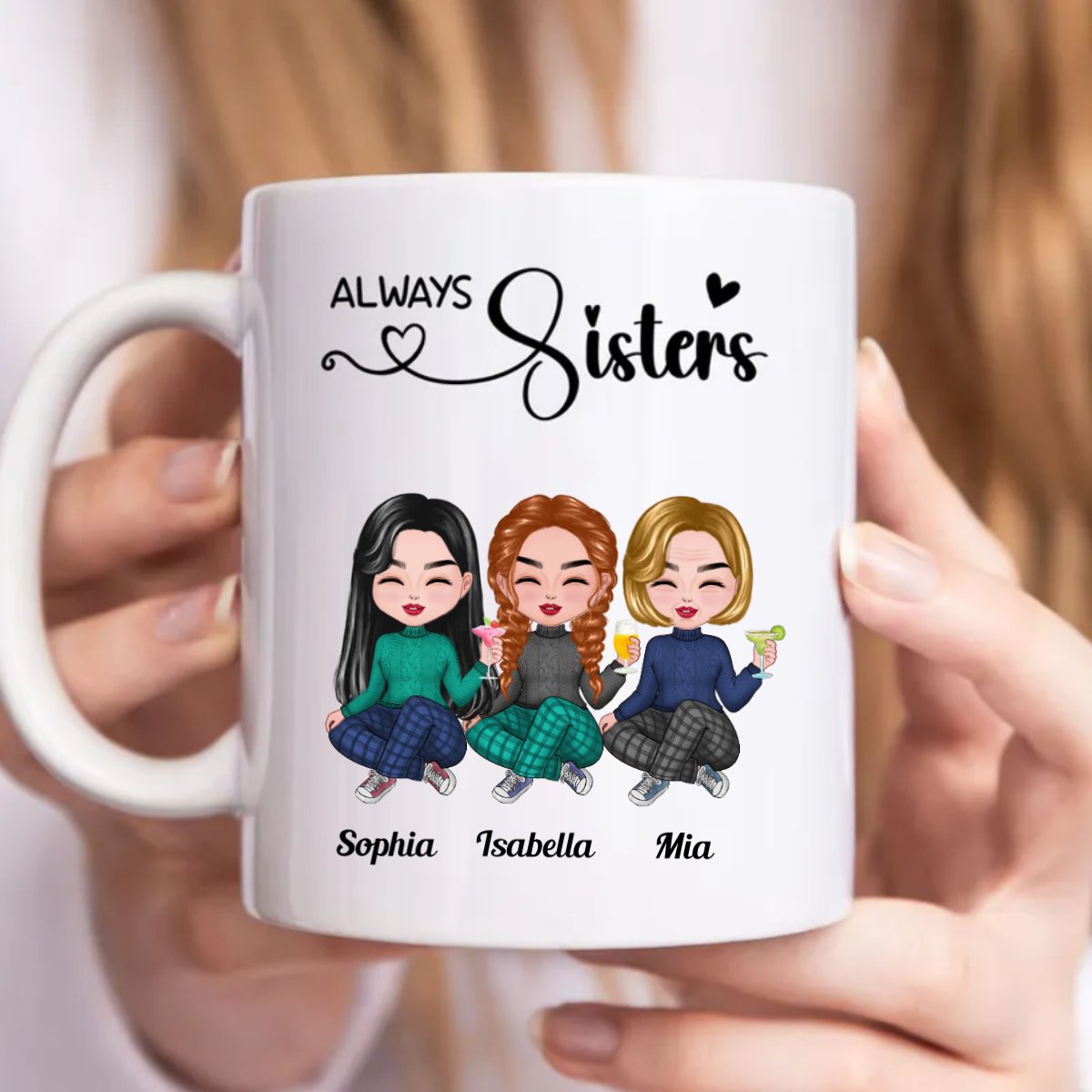 Always Sisters - Personalized Mug - Makezbright Gifts