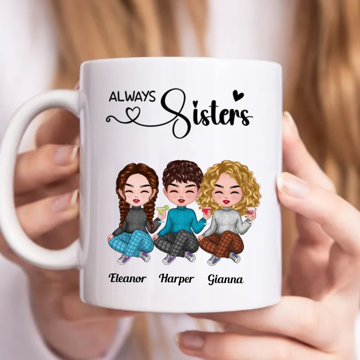 Always Sisters - Personalized Mug - Makezbright Gifts