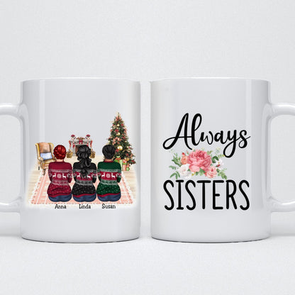 Always Sisters - Personalized Mug (Pink) - Makezbright Gifts