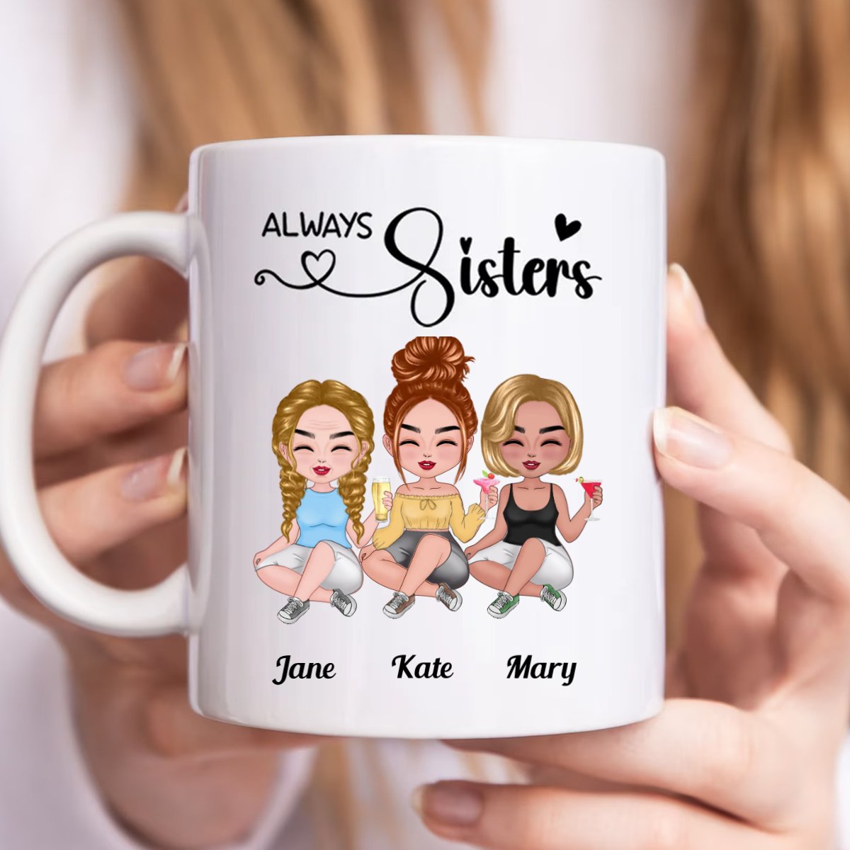 Always Sisters - Personalized Mug (TB) - Makezbright Gifts