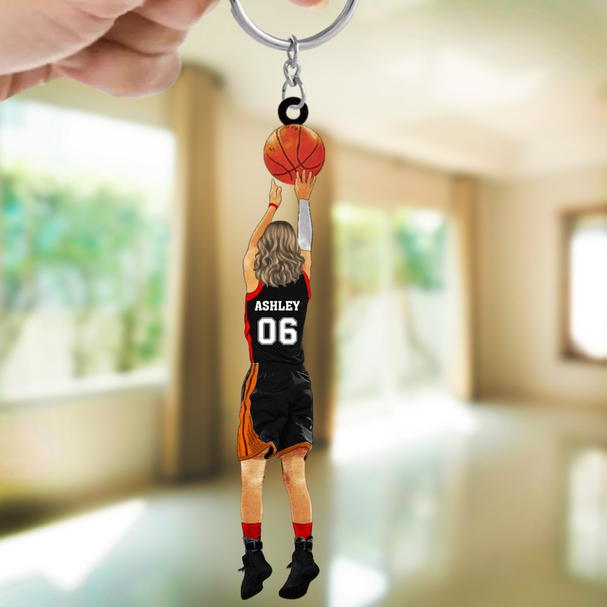 Basketball - Basketball Girl - Personalized Acrylic Keychain (LH) - Makezbright Gifts