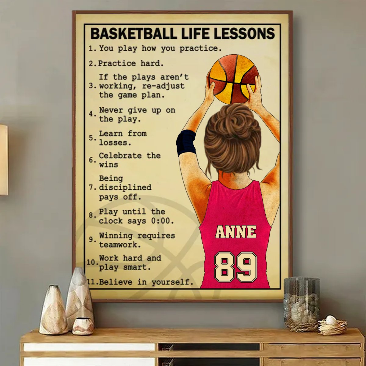 Basketball - Basketball Life Lessons - Personalized Poster (LH) - Makezbright Gifts