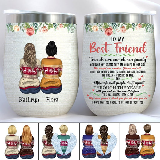 Best Friend - To My Best Friend Thank You For All - Personalized Wine Tumbler (LH) - Makezbright Gifts