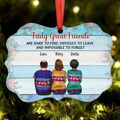 Best Friends - Truly Great Friends Are Hard To Find - Personalized Christmas Ornament TC - Makezbright Gifts