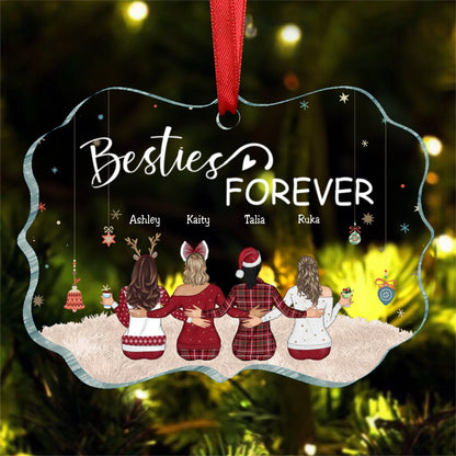 Bestie - Besties Forever – Personalized Acrylic Ornament (LH) - Makezbright Gifts