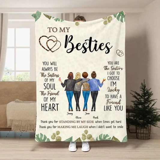 Bestie - Thank You For Standing By My Side Friendship - Personalized Blanket (VT) - Makezbright Gifts