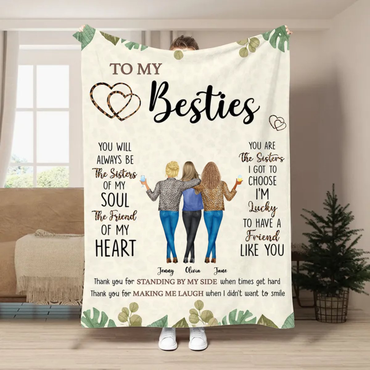 Bestie - Thank You For Standing By My Side Friendship - Personalized Blanket (VT) - Makezbright Gifts