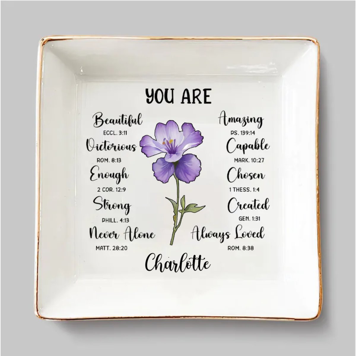 Bestie - You Are Beautiful Victorious - Personalized Jewelry Dish - Makezbright Gifts