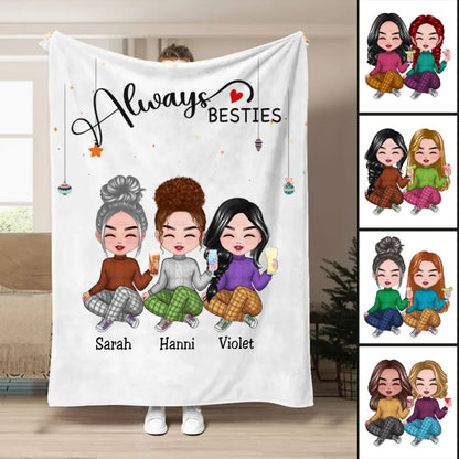 Besties - Always Besties - Personalized Blanket (AA) - Makezbright Gifts