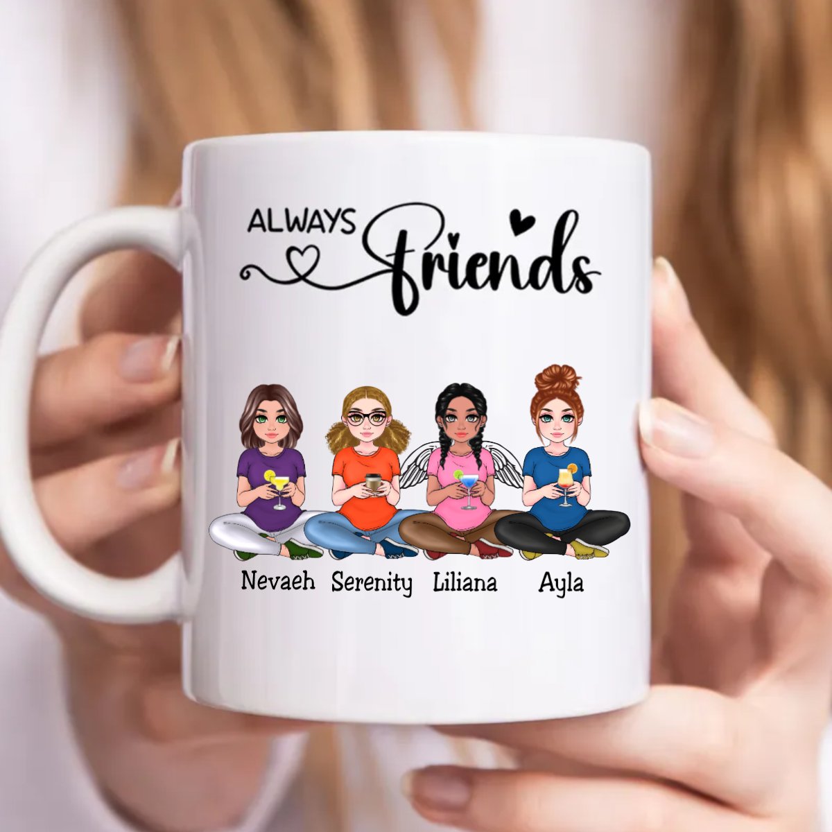 Besties - Always Friends - Personalized Mug (NM) - Makezbright Gifts