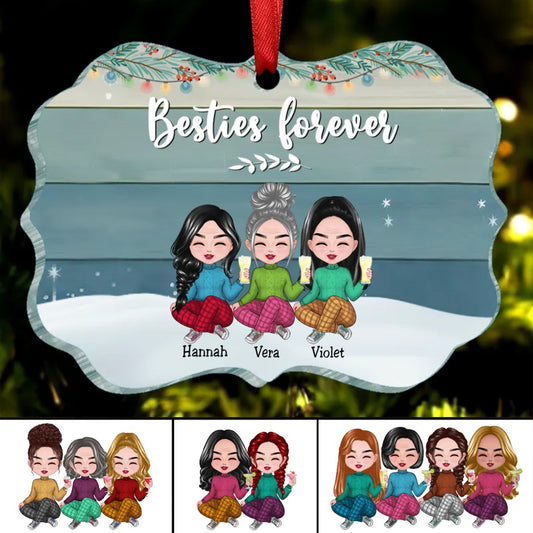 Besties - Besties Forever - Personalized Acrylic Ornament (AA) - Makezbright Gifts