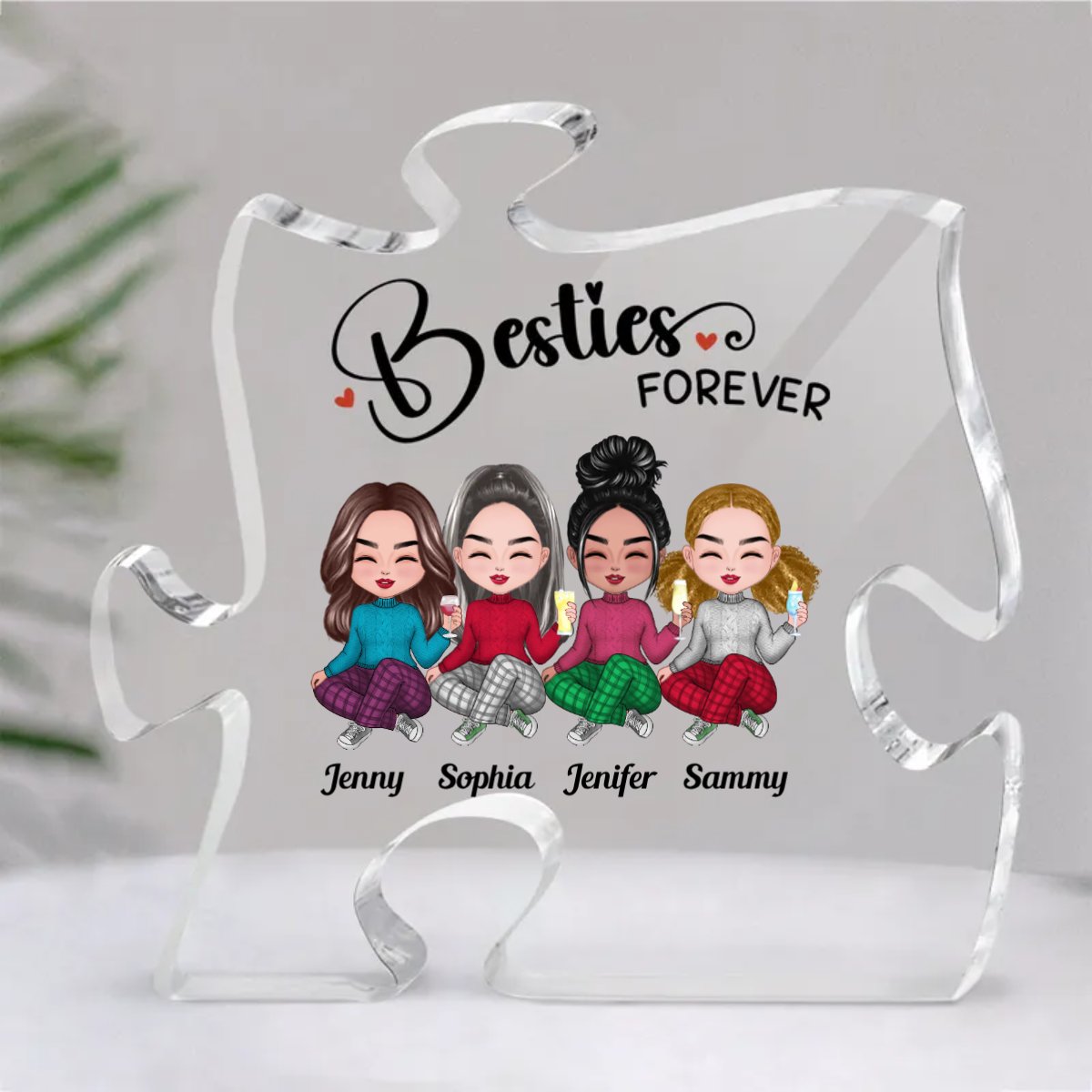 Besties - Besties Forever - Personalized Acrylic Plaque - Makezbright Gifts